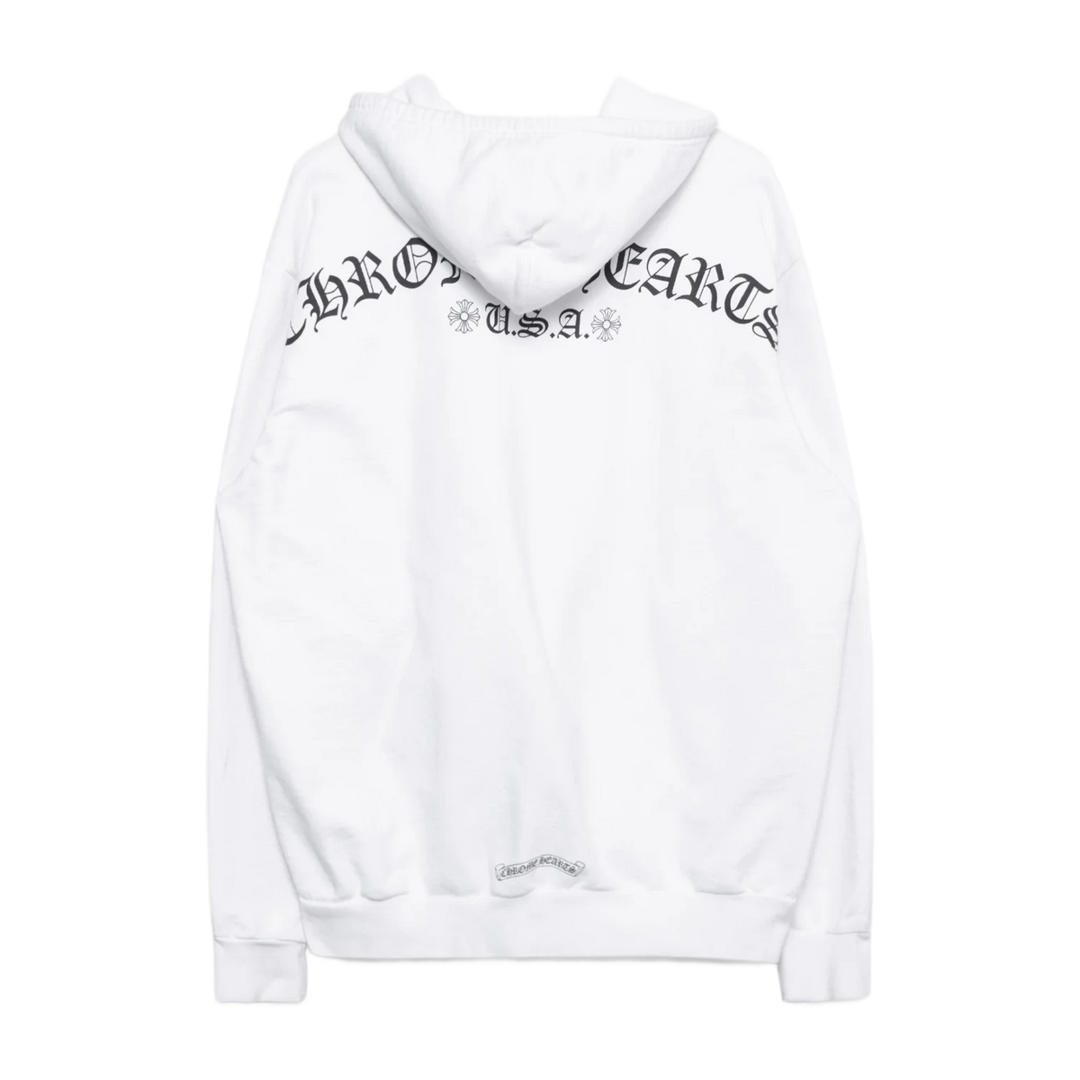 Chrome Hearts T Bar Logo USA Shoulder Zip Up Hoodie White