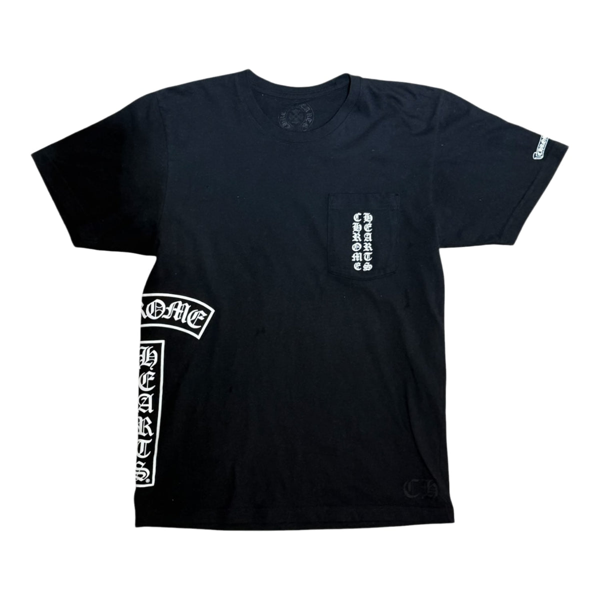 Chrome Hearts Vertical Logo Side T-Bar Horseshoe Black Tee