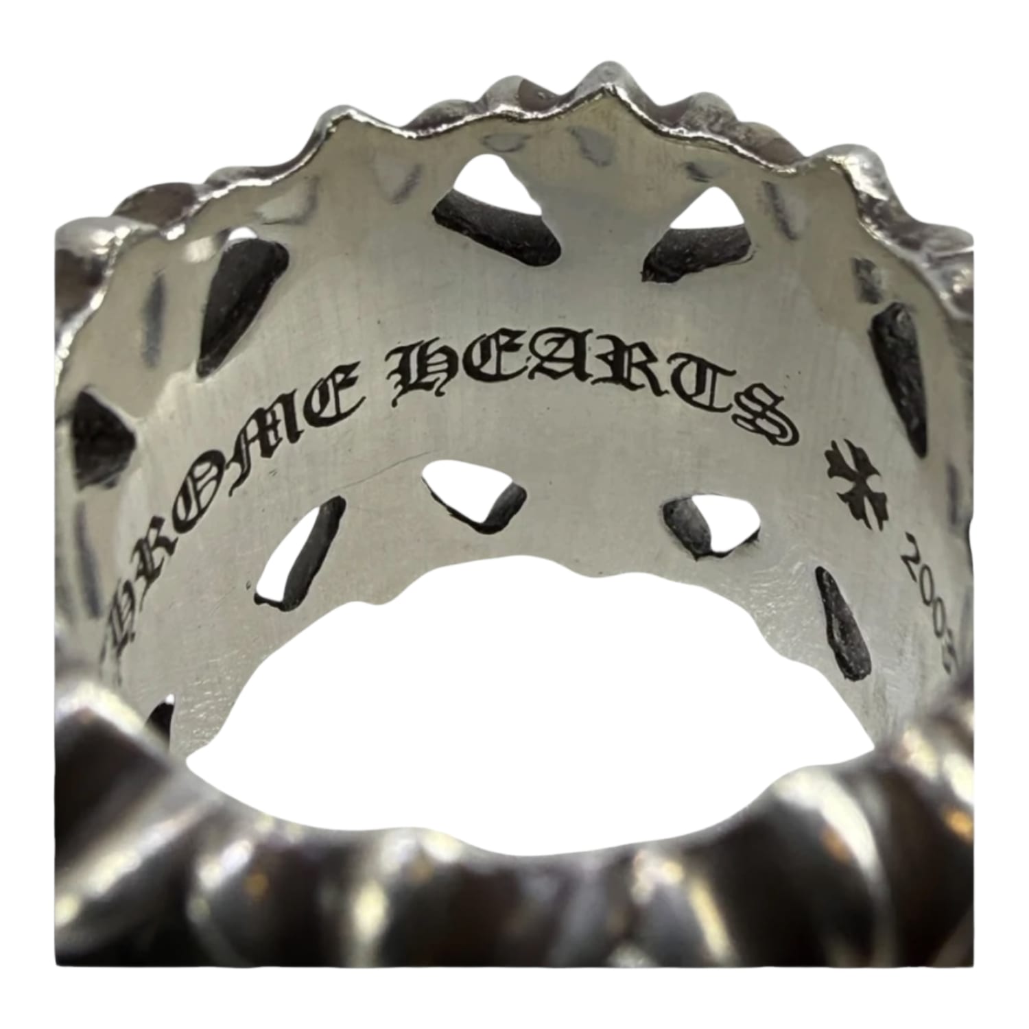 Chrome Hearts Silver Cemetery Cross Ring - US Size 12