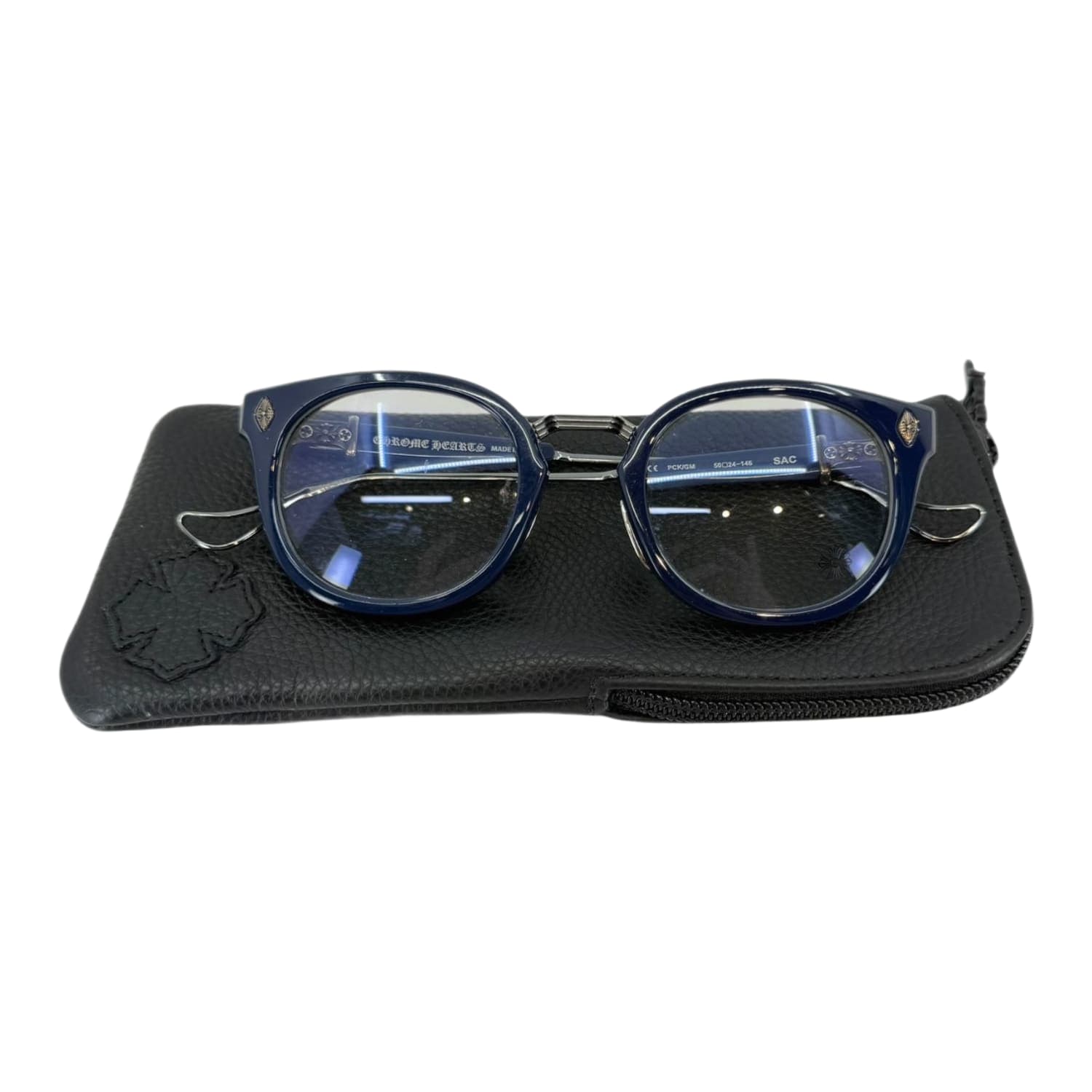 Chrome Hearts Sac Peacock Blue/Silver Glasses