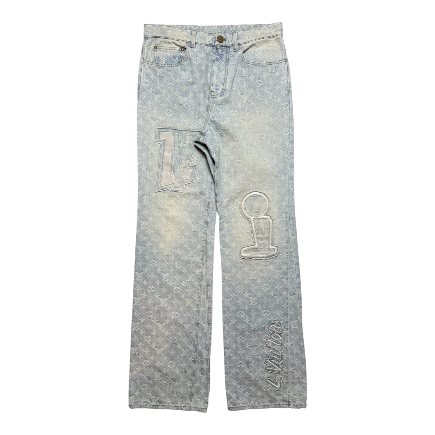 Louis Vuitton x NBA Flared Denim Pants Blue