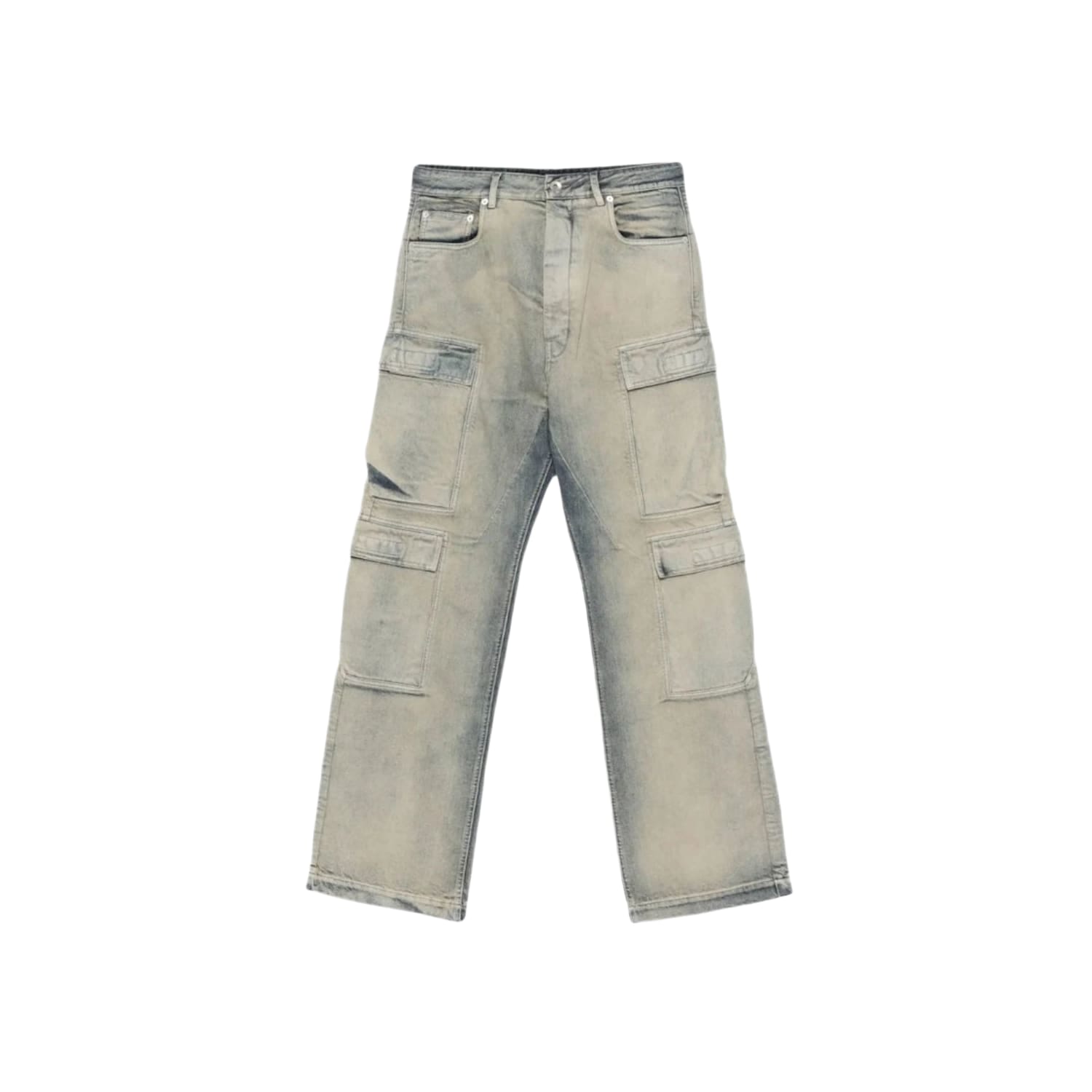 Rick Owens Denim Double Cargo Jeans Mineral Pearl