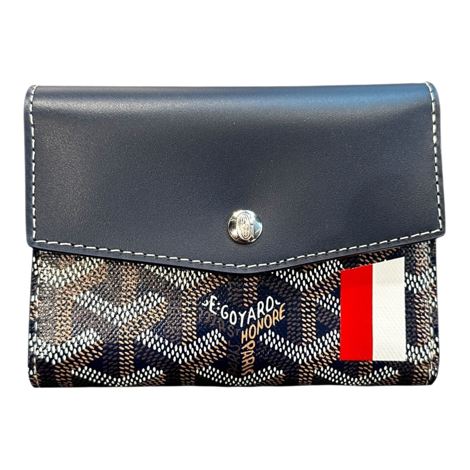 Goyard Saint Gabriel Painted Wallet Navy Blue