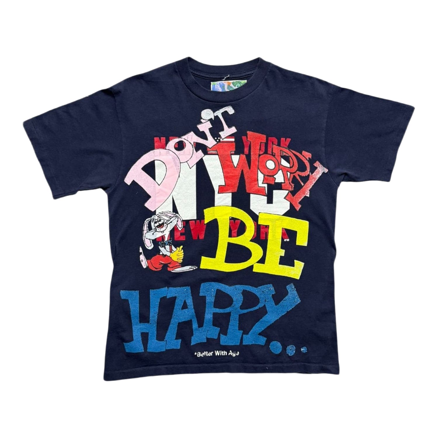 Better With Age Don't Worry Be Happy T-Shirt Navy