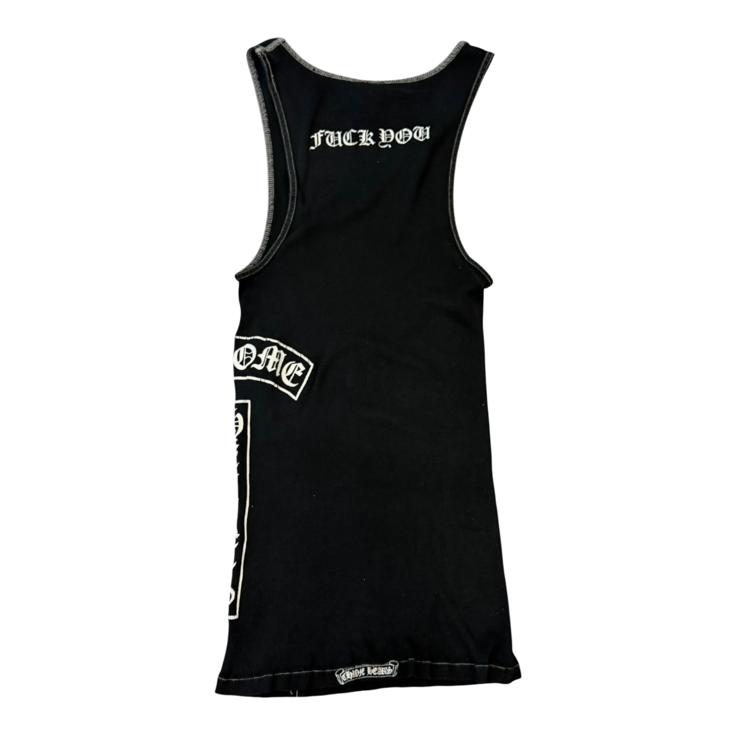 Chrome Hearts Vintage Side T-Bar Cross Fuck You Tank Top Black