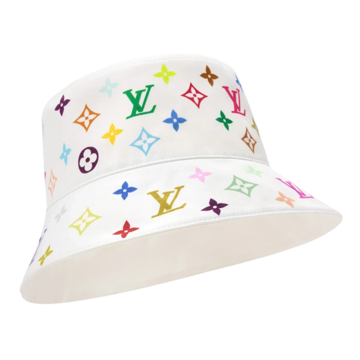 Louis Vuitton x Takashi Murakami Reversible Superflat Bucket Hat Multicolor White