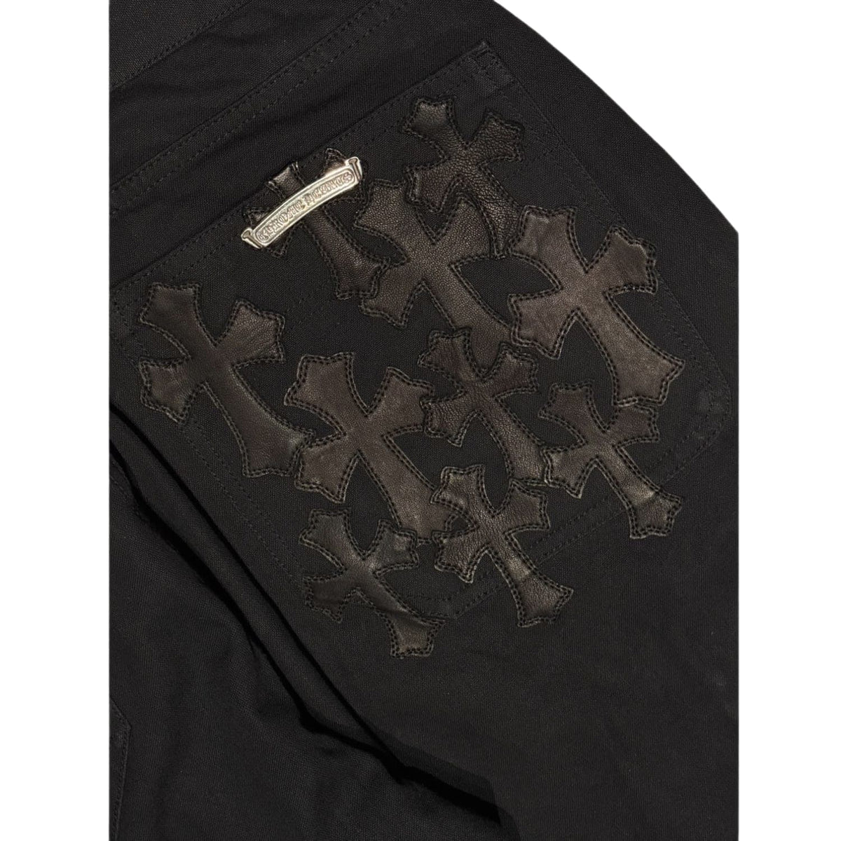 Chrome Hearts Cross Patch Double Knee Carpenter Pants Black