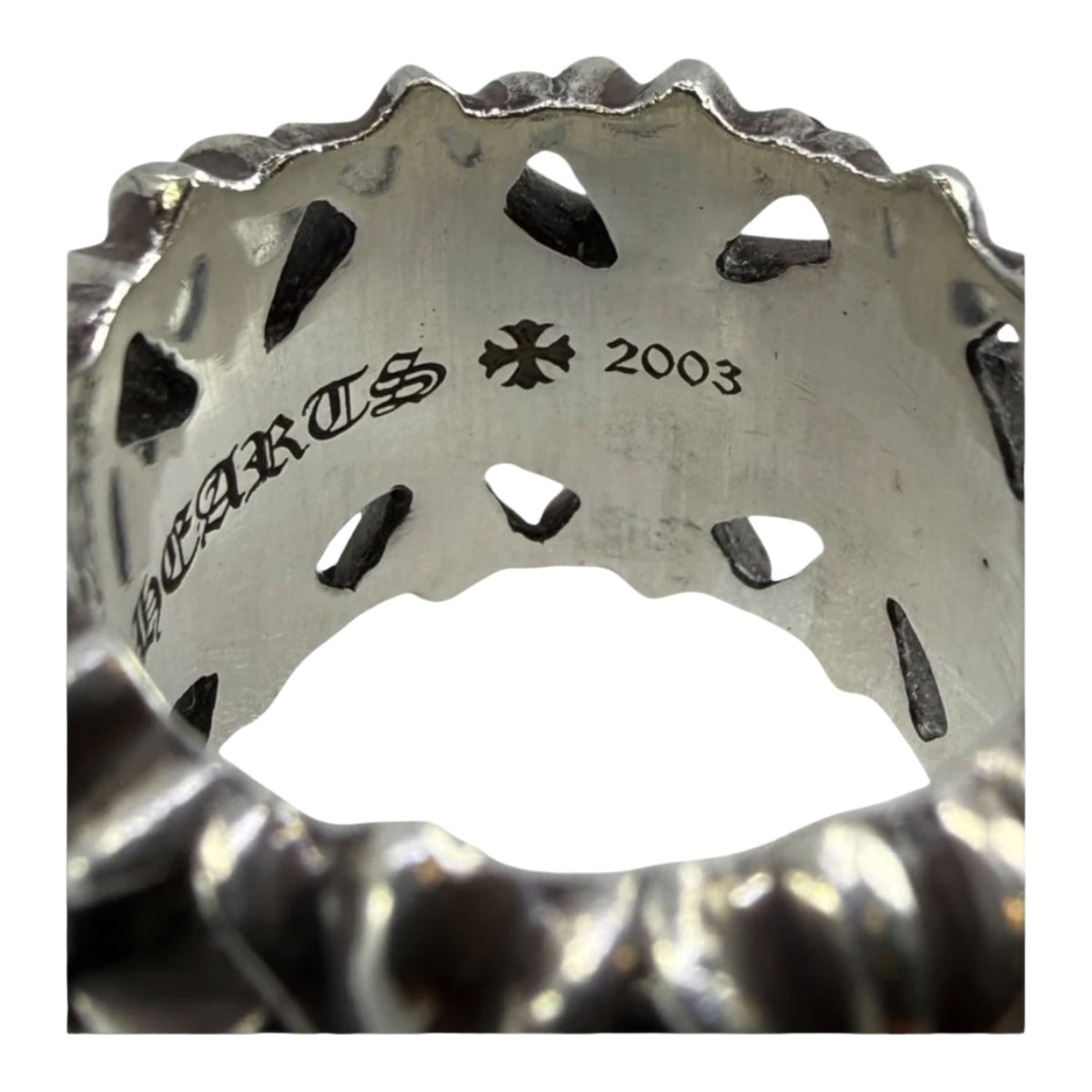 Chrome Hearts Silver Cemetery Cross Ring - US Size 12