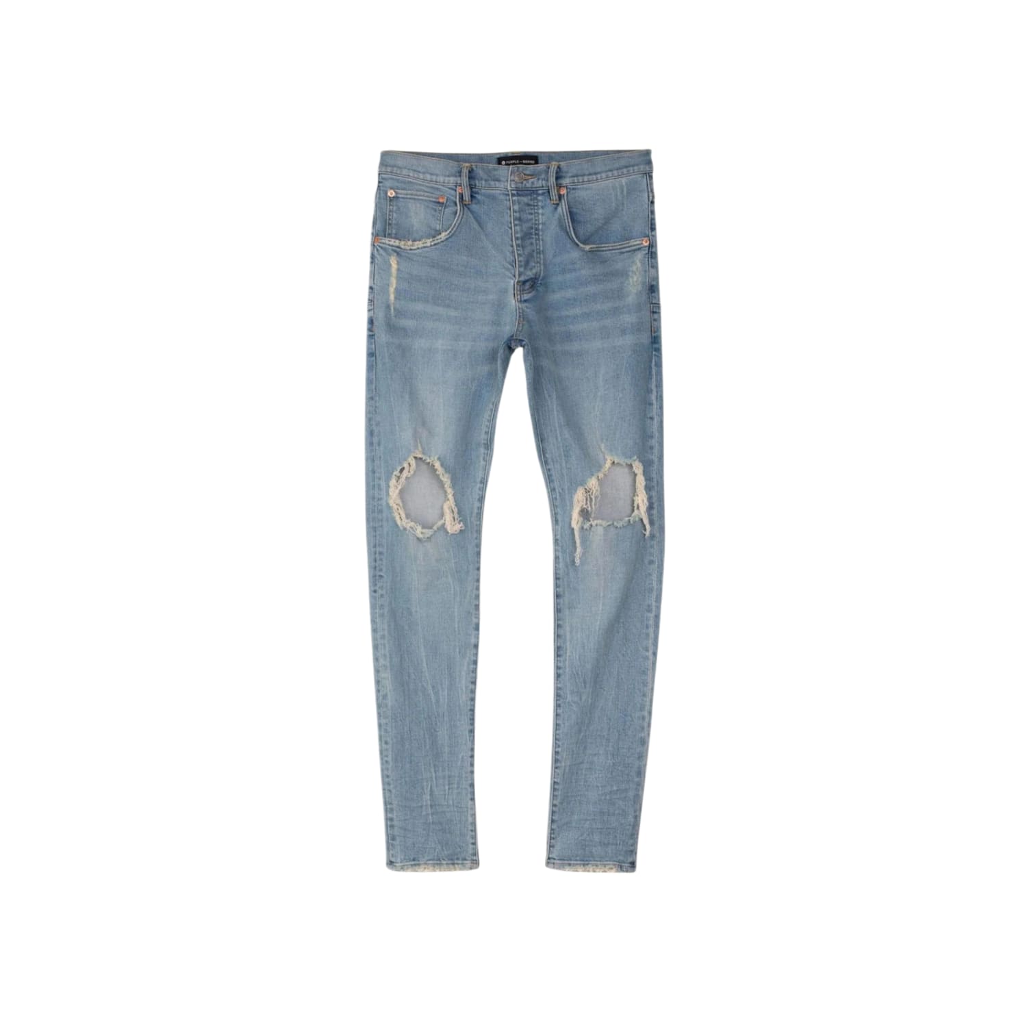 Purple Brand Drop Fit Midrise Tapered Leg Lt Indigo Jeans Indigo