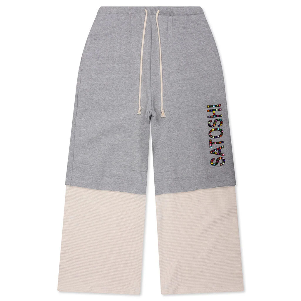Satoshi Nakamoto Double Layer Studded Sweatpant Heather White