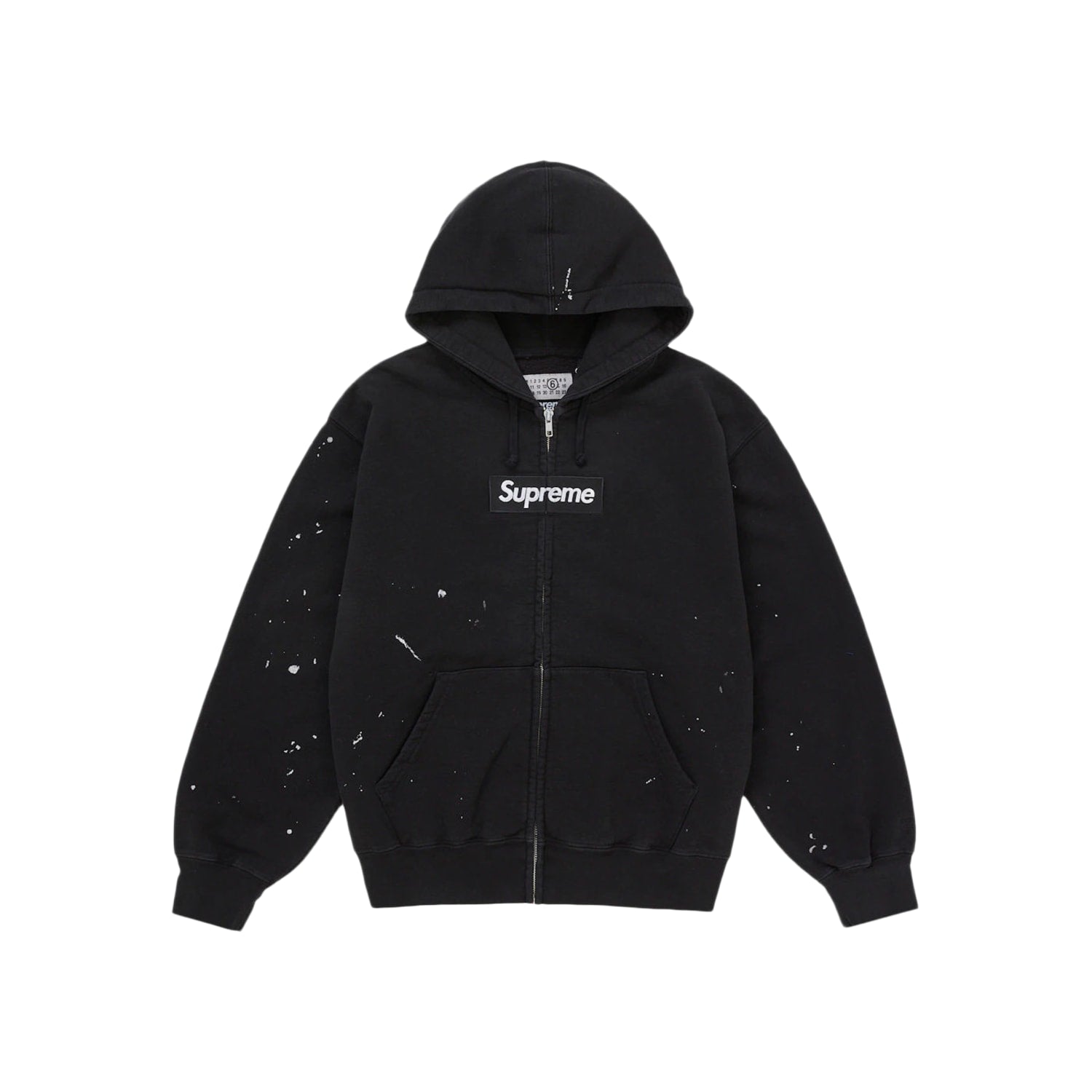 Supreme MM6 Maison Margiela Box Logo Zip Up Hooded Sweatshirt Black