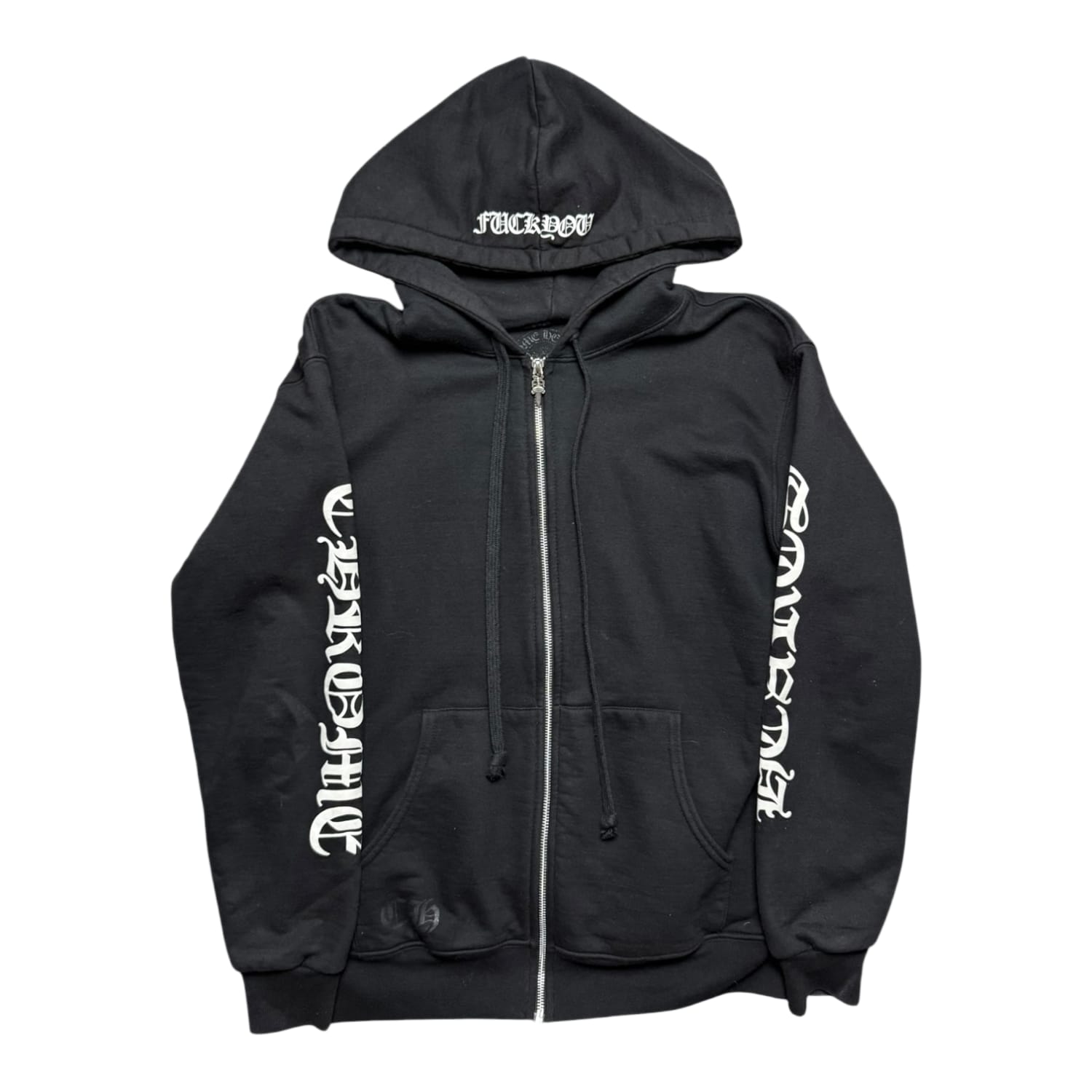 Chrome Hearts Fuck You Horseshoe Thermal Zip Up Hoodie Black