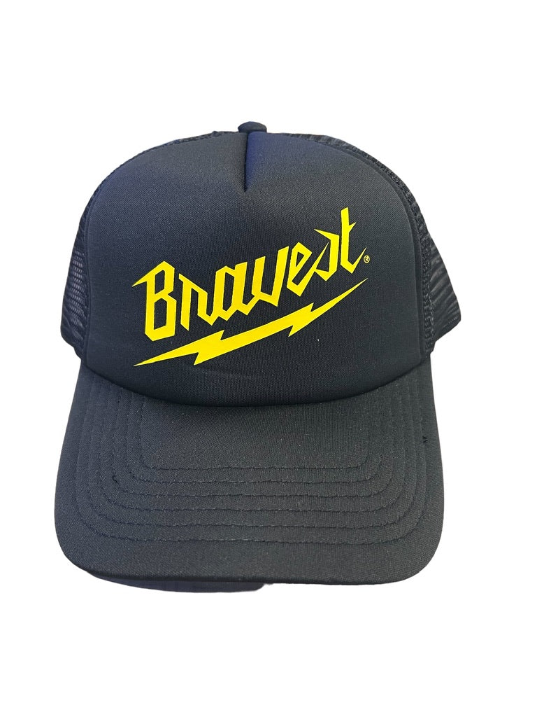 Bravest Studios Trucker Hat Yellow Lightning