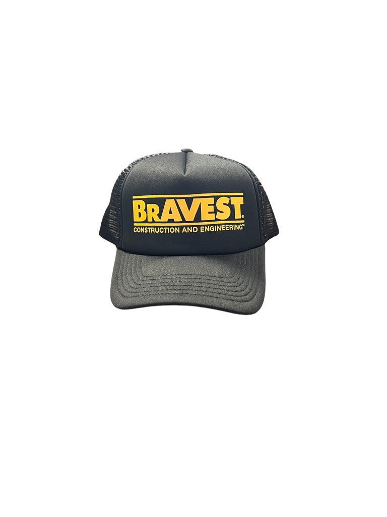 Bravest Studios Trucker Hat Black and Yellow Construction and Engineering