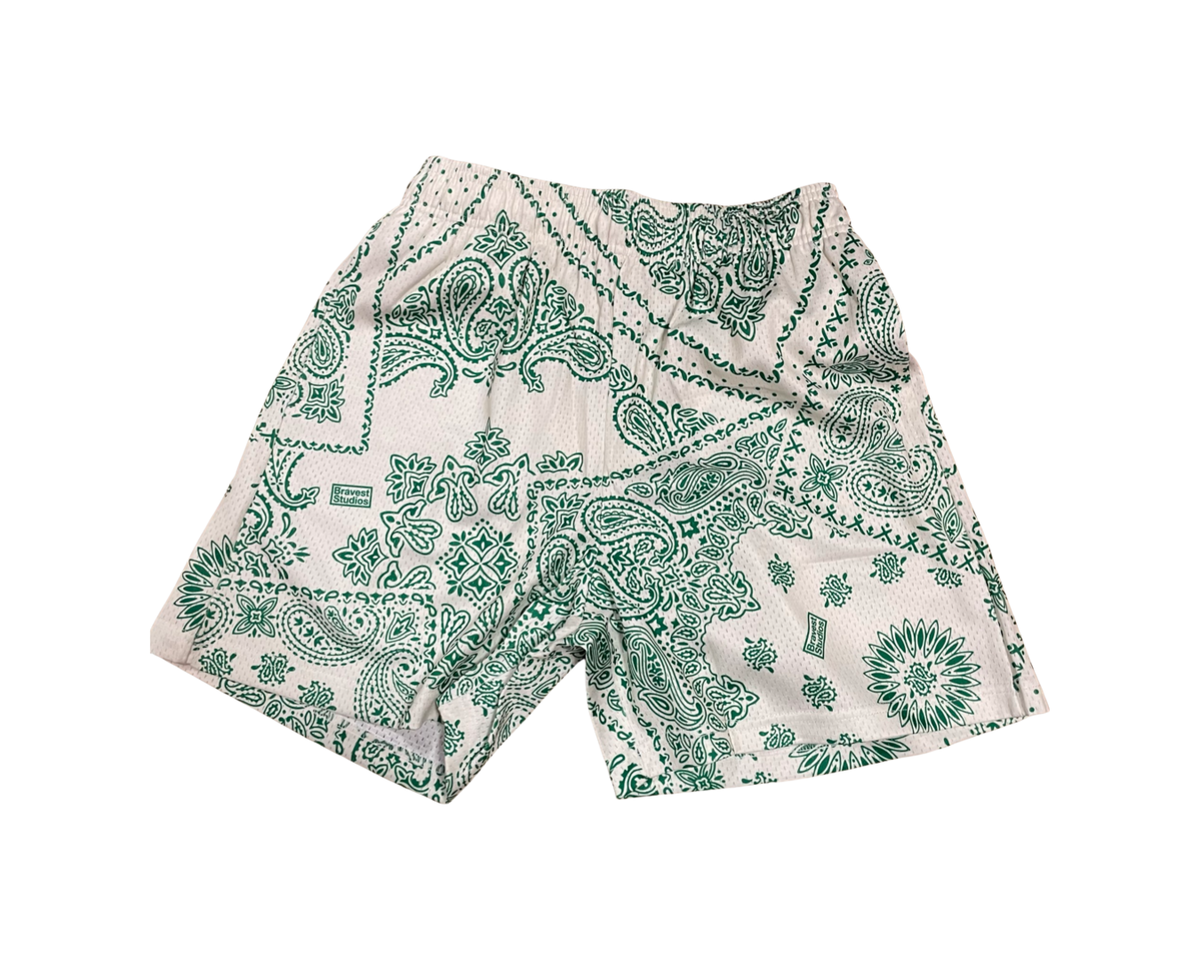 Bravest Studios Paisley Louis Vuitton Shorts - White - Green Printed  sweatpants Off - IetpShops GB