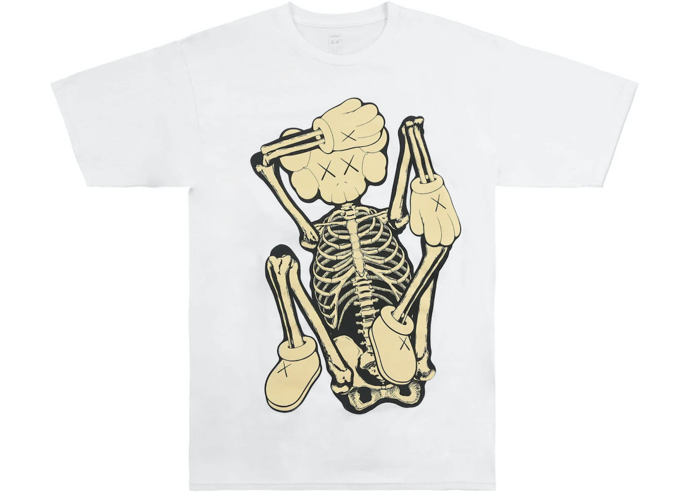Kaws Skeleton New Fiction T-Shirt Bone White
