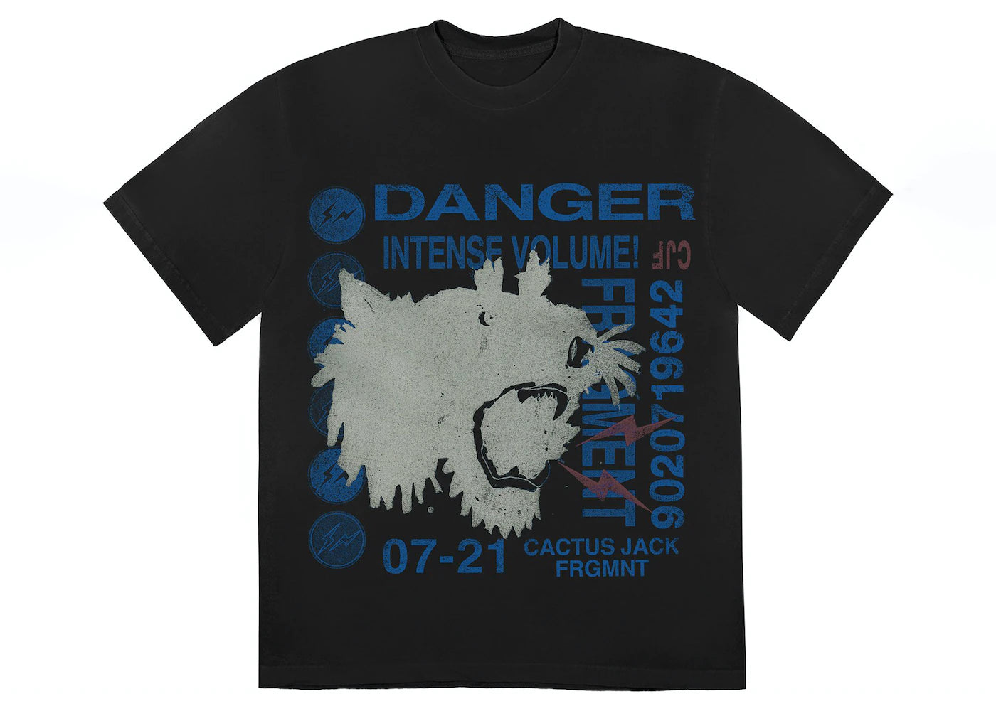Travis Scott Cactus Jack For Fragment Danger T-Shirt Washed Black