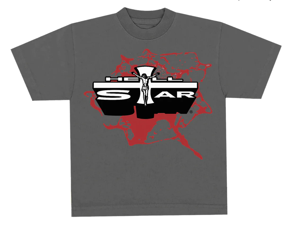 Hellstar Studios Jesus Emblem T-Shirt Grey